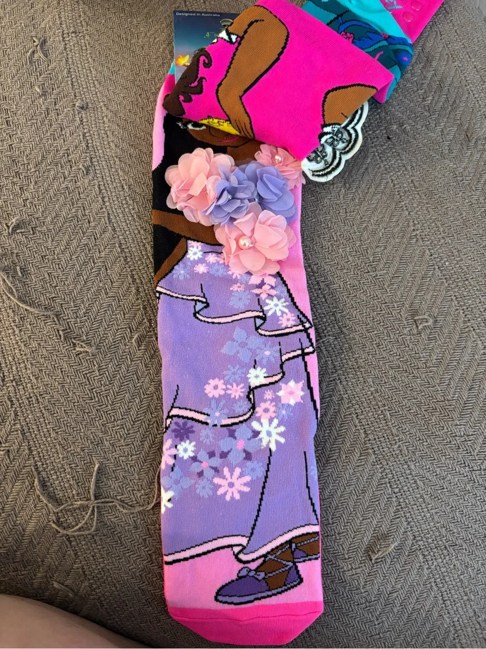 Disney Mirabel Crew Socks - Pink & Teal